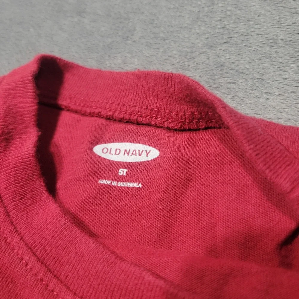 Old Navy Graphic Tee Boys 5T Red Jeep Mountain Off-Road Long Sleeve Cotton Shirt